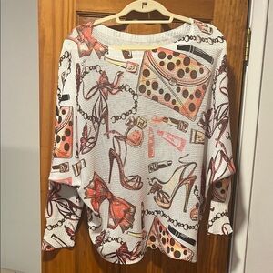 Stylish Women's Graphic Print Knit Top